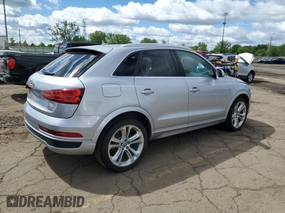 2017 Audi Q3 Prestige with VIN WA1GCCFS0HR005569, listed as a Copart auction lot 57902185 with 89,900 mi miles and Salvage title. Bid and sale history available at DreamBid. Image 3.