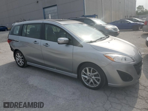 2014 Mazda 5 Grand Touring with VIN JM1CW2DL1E0165803, listed as a Copart auction lot 62914124 with 71,127 mi miles and Salvage Title. Bid and sale history available at DreamBid. Image 4.