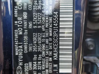 2023 Genesis GV80 with VIN KMUHCESC3PU145564, listed as a Copart auction lot 72061724 with 18,360 mi miles and Salvage Title. Bid and sale history available at carsss.com. Image 13.
