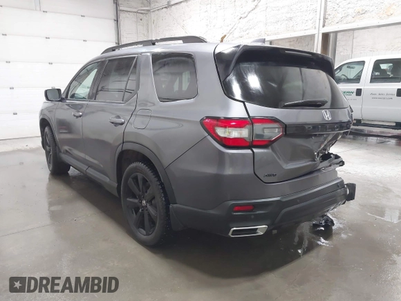 2025 Honda Pilot Black Edition with VIN 5FNYG1H91SB034976, listed as a IAAI auction lot 41677687 with 5,659 mi miles. Bid and sale history available at carsss.com. Image 3.