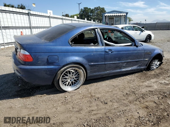 2003 BMW 3 Series M3 with VIN WBSBL93403JR23766, listed as a Copart auction lot 75096244 with 121,989 mi miles and Salvage title. Bid and sale history available at DreamBid. Image 3.