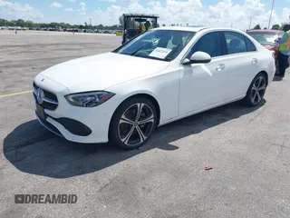 2025 Mercedes-Benz C 300 with VIN W1KAF4GB8SR278439, listed as a IAAI auction lot 42477822 with 566 mi miles and . Bid and sale history available at DreamBid. Image 2.