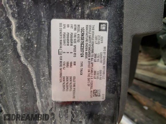 2012 Chevrolet Silverado 1500 LT with VIN 1GCRKSE76CZ207124, listed as a Copart auction lot 51845605 with 142,497 mi miles and Salvage Title. Bid and sale history available at DreamBid. Image 14.