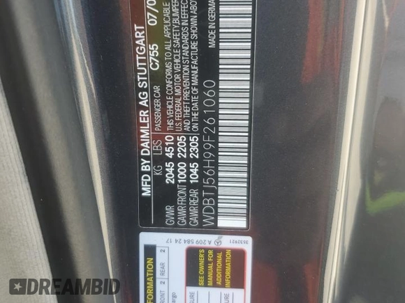 2009 Mercedes-Benz CLK 350 z VIN WDBTJ56H99F261060, wystawiony jako Copart lot #69812004 z przebiegiem 105 218 mil mil oraz Szkoda całkowita • Salvage title. Historia ofert i sprzedaży dostępna na DreamBid. Obrazek 13.