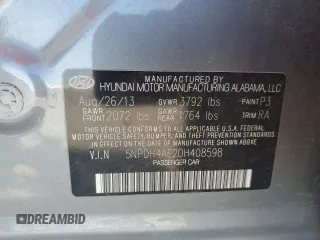 2013 Hyundai Elantra GLS z VIN 5NPDH4AE2DH408598, wystawiony jako Copart lot #56076665 z przebiegiem 136 305 mil mil oraz Szkoda całkowita • Salvage title. Historia ofert i sprzedaży dostępna na DreamBid. Obrazek 12.