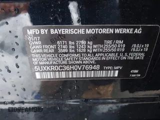 2017 BMW X5 xDrive35i z VIN 5UXKR0C36H0V76948, wystawiony jako IAAI lot #41015734 z przebiegiem 114 626 mil mil oraz . Historia ofert i sprzedaży dostępna na DreamBid. Obrazek 9.