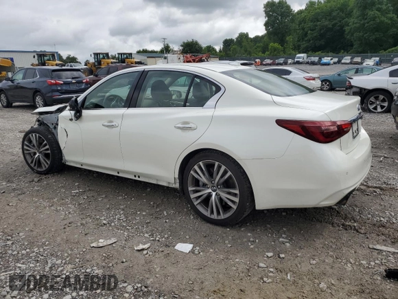 2018 Infiniti Q50 Luxe with VIN JN1EV7APXJM364158, listed as a Copart auction lot 60729825 with 88,018 mi miles and Salvage title. Bid and sale history available at DreamBid. Image 2.