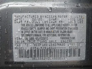 2020 Nissan Sentra SR with VIN 3N1AB8DV0LY220013, listed as a IAAI auction lot 41576242 with 79,997 mi miles and . Bid and sale history available at DreamBid. Image 9.