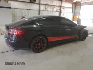 2015 Tesla Model S 85D with VIN 5YJSA1E45FF110480, listed as a Copart auction lot 49107655 with 186,150 mi miles and Salvage Title. Bid and sale history available at carsss.com. Image 3.