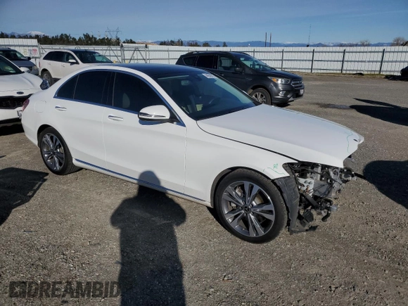2021 Mercedes-Benz C 300 with VIN W1KWF8DBXMR643580, listed as a Copart auction lot 44043075 with 26,458 mi miles and Salvage Title. Bid and sale history available at carsss.com. Image 4.