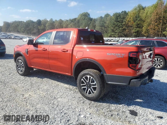 2024 Ford Ranger LARIAT with VIN 1FTER4KH8RLE11891, listed as a Copart auction lot 77827834 with 12,423 mi miles and Salvage Title. Bid and sale history available at carsss.com. Image 2.