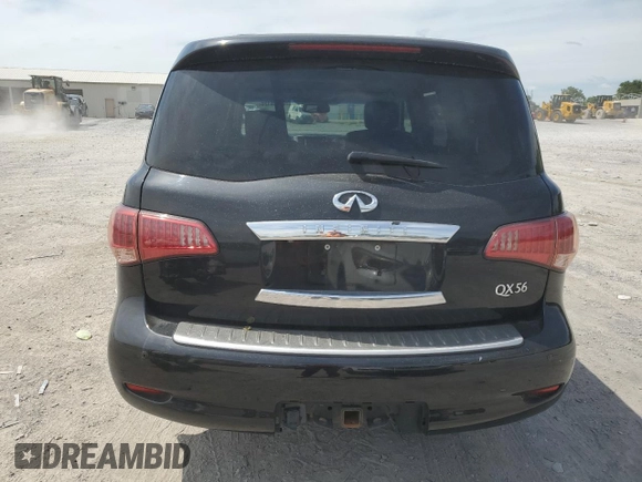 2012 Infiniti QX56 7-passenger with VIN JN8AZ2NE6C9021479, listed as a Copart auction lot 58426124 with 204,710 mi miles and Clean Title. Bid and sale history available at carsss.com. Image 6.