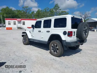 2019 Jeep Wrangler Unlimited Sahara with VIN 1C4HJXEG4KW514206, listed as a IAAI auction lot 42247094 with 45,712 mi miles and . Bid and sale history available at DreamBid. Image 3.