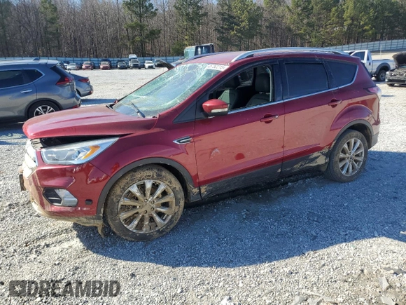 2017 Ford Escape Titanium with VIN 1FMCU0JDXHUD15309, listed as a Copart auction lot 46762215 with Not Provided miles and Salvage Title. Bid and sale history available at carsss.com. Image 1.