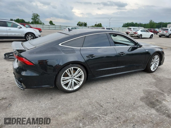 2019 Audi A7 Prestige with VIN WAUV2BF26KN076166, listed as a Copart auction lot 56740575 with 55,438 mi miles and Salvage title. Bid and sale history available at DreamBid. Image 3.
