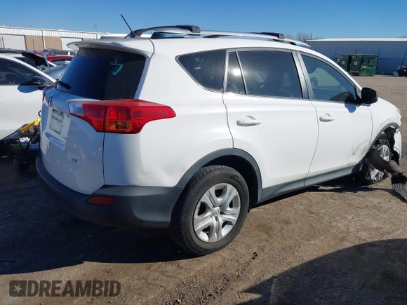 2013 Toyota RAV4 LE with VIN JTMZFREV5D5015987, listed as a IAAI auction lot 41406133 with 188,411 mi miles. Bid and sale history available at carsss.com. Image 4.