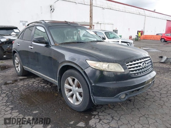 2005 Infiniti FX with VIN JNRAS08U45X105340, listed as a IAAI auction lot 41988077 with 228,011 mi miles and . Bid and sale history available at DreamBid. Image 1.