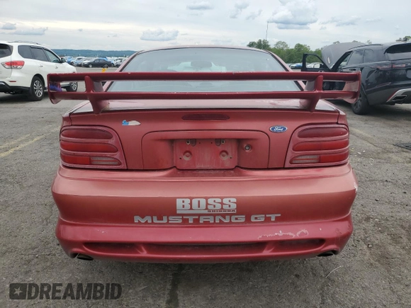 1995 Ford Mustang GT with VIN 1FALP42T2SF256900, listed as a Copart auction lot 58354735 with 156,099 mi miles and Salvage title. Bid and sale history available at DreamBid. Image 6.