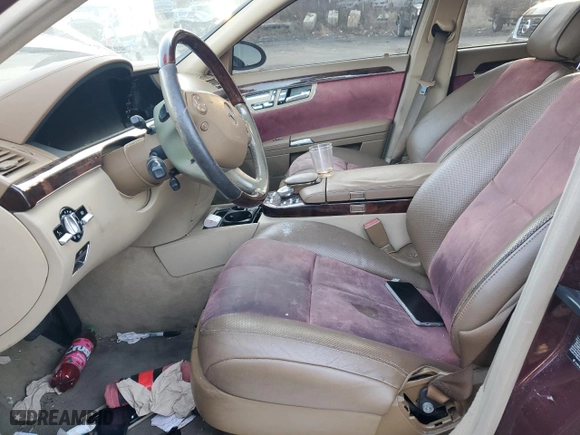 2007 Mercedes-Benz S-Class 5.5L V8 with VIN WDDNG86X47A125663, listed as a Copart auction lot 44364465 with 0 mi miles and Salvage Title. Bid and sale history available at carsss.com. Image 7.