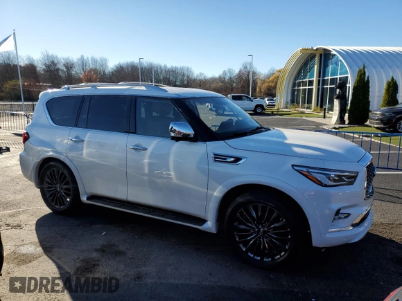 2022 Infiniti QX80 SENSORY with VIN JN8AZ2BEXN9291256, listed as a Copart auction lot 77907584 with 36,254 mi miles and Salvage Title. Bid and sale history available at carsss.com. Image 4.