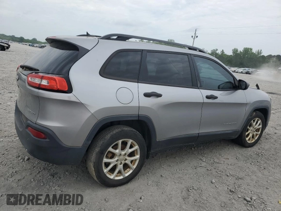 2017 Jeep Cherokee Sport with VIN 1C4PJLAB0HW586110, listed as a Copart auction lot 54617155 with 106,597 mi miles and Clean Title. Bid and sale history available at carsss.com. Image 3.
