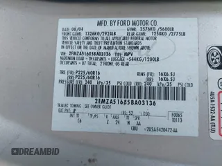 2005 Ford Freestar SE z VIN 2FMZA51685BA03136, wystawiony jako IAAI lot #41677029 z przebiegiem 220 511 mil mil oraz . Historia ofert i sprzedaży dostępna na DreamBid. Obrazek 9.