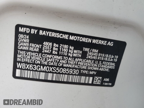 2025 BMW X2 xDrive28i with VIN WBX63GM0XS5085930, listed as a Copart auction lot 44300815 with 8,157 mi miles and Salvage Title. Bid and sale history available at carsss.com. Image 13.