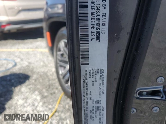 2024 Jeep Wagoneer Series II with VIN 1C4SJUBPXRS105007, listed as a Copart auction lot 55486705 with 36,344 mi miles and Salvage title. Bid and sale history available at DreamBid. Image 13.