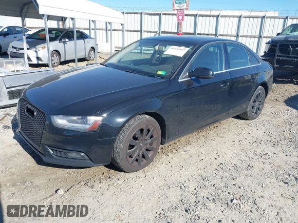 2013 Audi A4 Premium with VIN WAUAFAFL8DA147870, listed as a IAAI auction lot 41690927 with 115,030 mi miles. Bid and sale history available at carsss.com. Image 2.