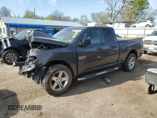 2018 Ram 1500 Express with VIN 1C6RR7FG3JS215878, listed as a Copart auction lot 52197945 with 0 mi miles and Salvage Title. Bid and sale history available at carsss.com. Image 1.