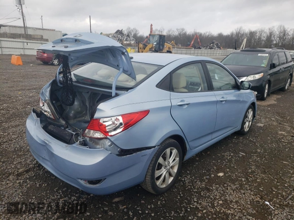 2012 Hyundai Accent GLS with VIN KMHCU4AE2CU185101, listed as a Copart auction lot 51101345 with 126,835 mi miles and Salvage Title. Bid and sale history available at carsss.com. Image 3.