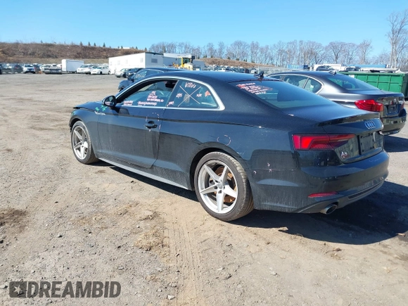 2019 Audi A5 Premium Plus with VIN WAUTNAF54KA026957, listed as a IAAI auction lot 41744015 with 94,506 mi miles and . Bid and sale history available at DreamBid. Image 3.