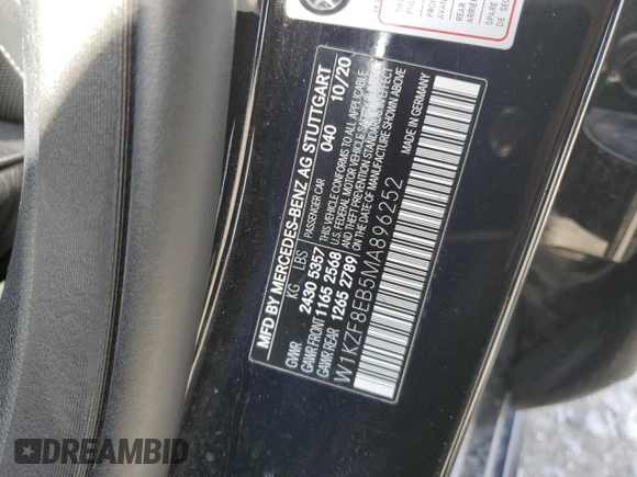 2021 Mercedes-Benz E-Class E 350 with VIN W1KZF8EB5MA896252, listed as a Copart auction lot 49692455 with 26,760 mi miles and Salvage Title. Bid and sale history available at carsss.com. Image 12.