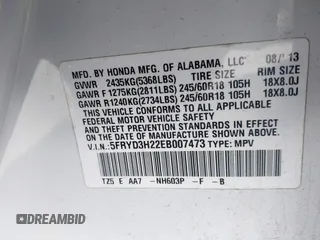 2014 Acura MDX with VIN 5FRYD3H22EB007473, listed as a IAAI auction lot 41269602 with 264,872 mi miles. Bid and sale history available at carsss.com. Image 9.