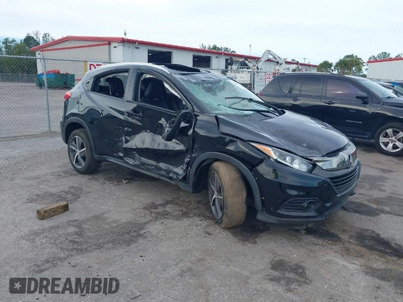 2021 Honda HR-V EX-L with VIN 3CZRU5H74MM703933, listed as a IAAI auction lot 38902324 with 37,921 mi miles. Bid and sale history available at carsss.com. Image 1.