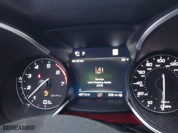 2021 Alfa Romeo Stelvio Ti with VIN ZASPAKBNXM7D15764, listed as a IAAI auction lot 41502764 with 48,714 mi miles. Bid and sale history available at carsss.com. Image 7.