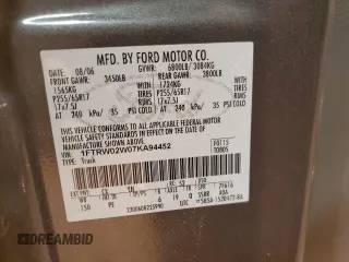 2007 Ford F-150 XLT with VIN 1FTRW02W07KA94452, listed as a Copart auction lot 47552485 with 335,643 mi miles and Salvage title. Bid and sale history available at DreamBid. Image 14.