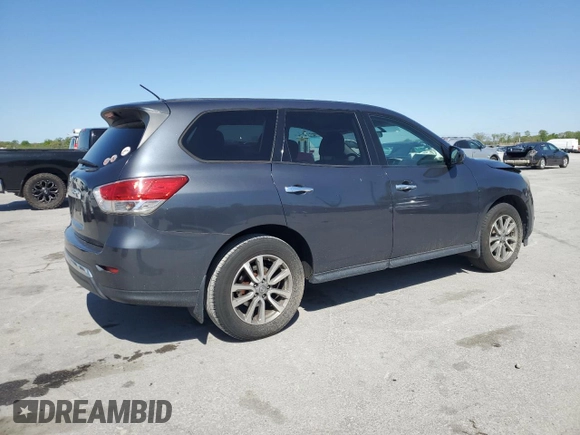 2014 Nissan Pathfinder S with VIN 5N1AR2MN8EC633584, listed as a Copart auction lot 53186925 with 144,650 mi miles and Salvage Title. Bid and sale history available at carsss.com. Image 3.