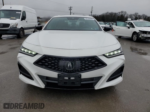 2023 Acura TLX w/A-Spec Package with VIN 19UUB6F58PA005969, listed as a Copart auction lot 45108485 with 0 mi miles and Salvage Title. Bid and sale history available at carsss.com. Image 5.