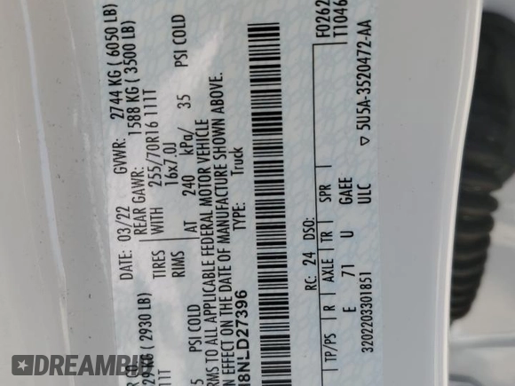 2022 Ford Ranger XL z VIN 1FTER4EH8NLD27396, wystawiony jako Copart lot #52285795 z przebiegiem 70 397 mil mil oraz Szkoda całkowita • Salvage title. Historia ofert i sprzedaży dostępna na DreamBid. Obrazek 12.
