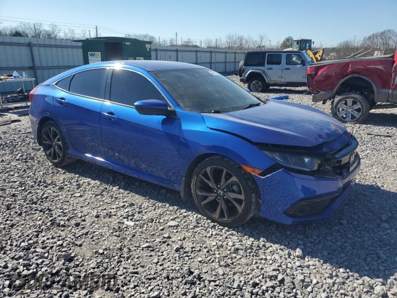 2021 Honda Civic Sport with VIN 2HGFC2F89MH510022, listed as a Copart auction lot 46923315 with 66,655 mi miles and Salvage Title. Bid and sale history available at DreamBid. Image 4.