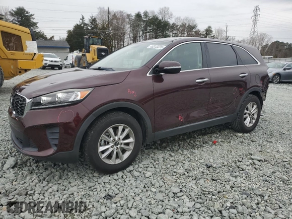 2019 Kia Sorento LX with VIN 5XYPG4A36KG444345, listed as a Copart auction lot 48313225 with 54,860 mi miles and Salvage Title. Bid and sale history available at carsss.com. Image 1.