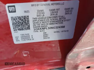 2021 GMC Acadia Denali with VIN 1GKKNPLS0MZ224388, listed as a Copart auction lot 88892385 with 47,240 mi miles and Salvage Title. Bid and sale history available at carsss.com. Image 13.