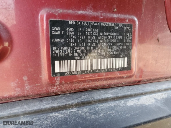 2013 Subaru Outback 2.5i with VIN 4S4BRBAC1D3218922, listed as a Copart auction lot 48708825 with 86,129 mi miles and Salvage Title. Bid and sale history available at carsss.com. Image 13.