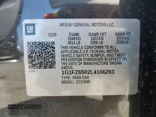 2020 Chevrolet Bolt EV Premier z VIN 1G1FZ6S02L4106293, wystawiony jako Copart lot #58087115 z przebiegiem 83 688 mil mil oraz Szkoda całkowita • Salvage title. Historia ofert i sprzedaży dostępna na DreamBid. Obrazek 12.