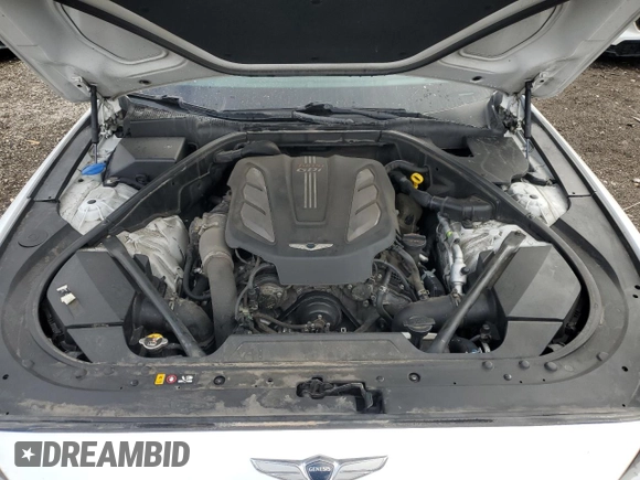 2018 Genesis G80 Sport with VIN KMHGN4JB7JU241681, listed as a Copart auction lot 49821055 with 99,833 mi miles and Salvage title. Bid and sale history available at DreamBid. Image 12.