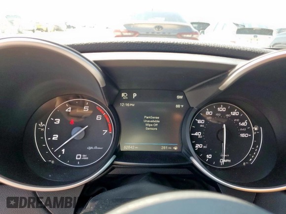 2017 Alfa Romeo Giulia with VIN ZARFAEBN2H7557756, listed as a Copart auction lot 54212925 with 62,842 mi miles and Clean title. Bid and sale history available at DreamBid. Image 9.