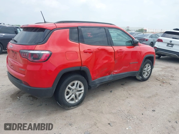 2018 Jeep Compass Sport with VIN 3C4NJCAB0JT461627, listed as a IAAI auction lot 42279936 with 126,930 mi miles and . Bid and sale history available at DreamBid. Image 4.