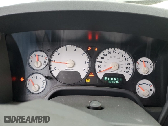 2006 Dodge 1500 SLT with VIN 1D7HA18256S568470, listed as a Copart auction lot 47492545 with 107,676 mi miles and Salvage Title. Bid and sale history available at carsss.com. Image 9.