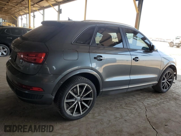 2018 Audi Q3 Premium with VIN WA1ECCFS8JR021306, listed as a Copart auction lot 60091415 with 100,604 mi miles and Salvage title. Bid and sale history available at DreamBid. Image 3.